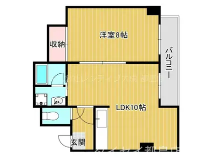グランコート北梅田(1LDK/5階)の間取り写真
