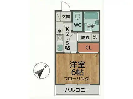 BLOSSAM GARDEN A(1K/1階)の間取り写真