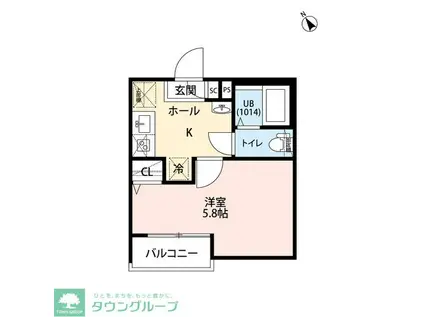 エクセラン北松戸(1K/1階)の間取り写真