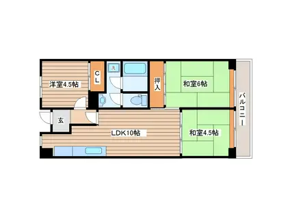 共立愛宕橋ビル(3LDK/3階)の間取り写真