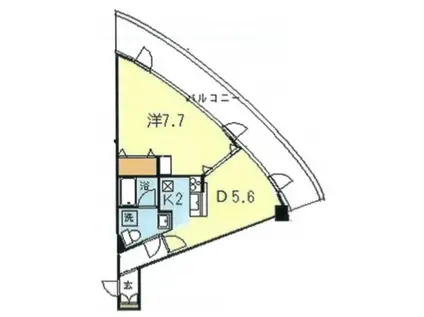 ハーベストヒルズ溝の口II(1DK/4階)の間取り写真