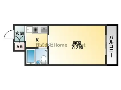 スチューデント平野(1K/7階)の間取り写真