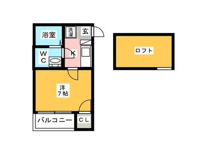 コーポ竹下(1K/1階)の間取り写真