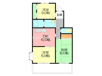 フォーユーパレス(3DK/2階)の間取り写真