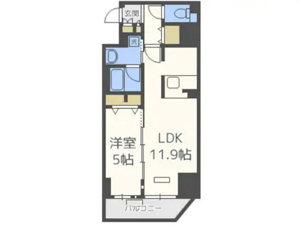 プレサンス阿波座駅前(1LDK/11階)の間取り写真