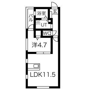 DEVELD中郷(1LDK/2階)の間取り写真