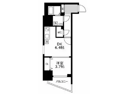 エスリード弁天町ノースプレミア(1DK/14階)の間取り写真