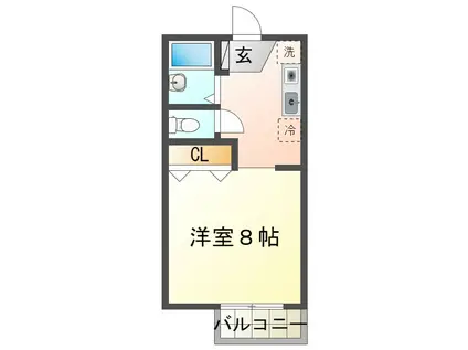 セジュール今寺(1K/2階)の間取り写真