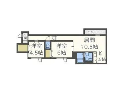 フォレストR(2LDK/1階)の間取り写真