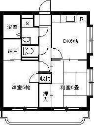エスペランサ田上(2DK/3階)の間取り写真