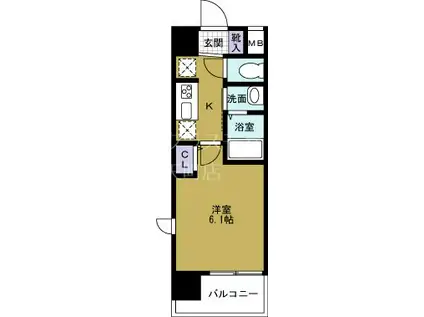 EC難波ウエスト-SIDEVIグラッド(1K/7階)の間取り写真