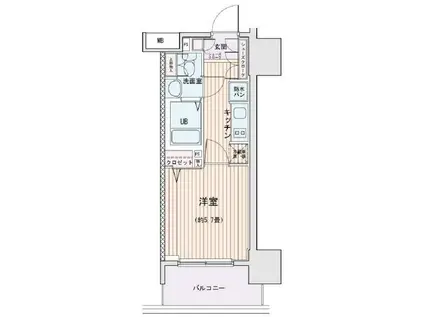 エスティメゾン錦糸町II(1K/10階)の間取り写真