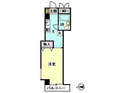 アップルシード(1K/3階)の間取り写真