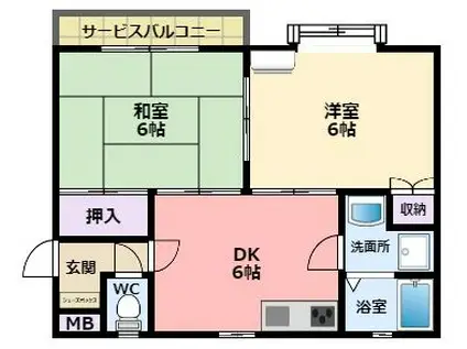 双葉マンション(2DK/1階)の間取り写真