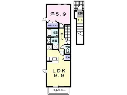 フレーシュ(1LDK/2階)の間取り写真