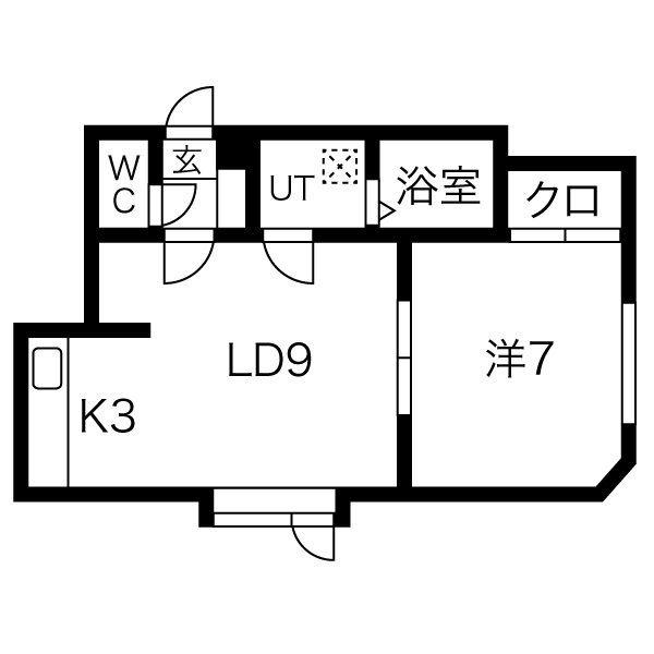 プレミエール発寒(1LDK/2階)の間取り写真