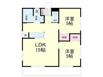 ライトマンション(2LDK/1階)の間取り写真