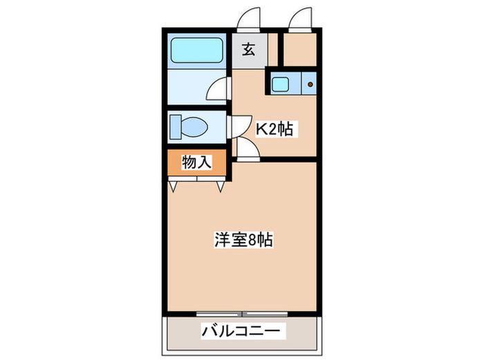 K・SQUARE(1K/4階)の間取り写真