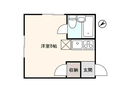 ラ・ネージュポムD(ワンルーム/1階)の間取り写真