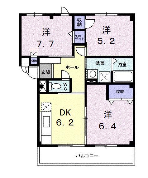 ファインレジデンスKN(3DK/3階)の間取り写真