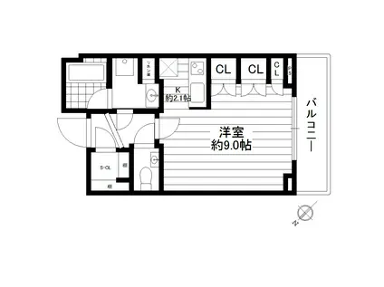 ステーションプラザタワー(1K/22階)の間取り写真
