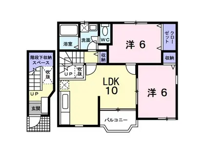 クレスト-ルB(2LDK/2階)の間取り写真