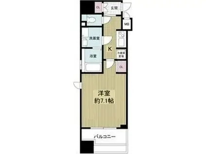 LASANTE京橋(1K/6階)の間取り写真