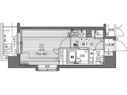 ガラ・シティ駒沢大学(1K/8階)の間取り写真