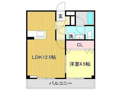 グランパレスパゴダ(1LDK/5階)の間取り写真