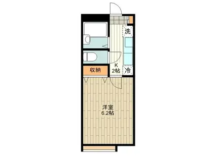 レストキューブ・トウエイ(1K/2階)の間取り写真