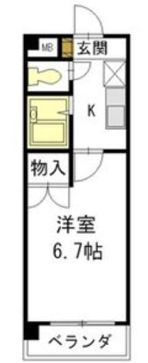 エクセルヒルズ(1K/3階)の間取り写真