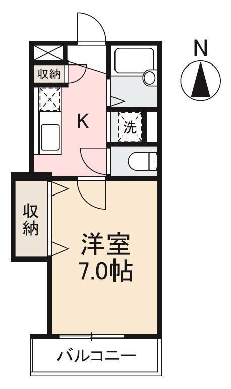 シルク林(1K/3階)の間取り写真