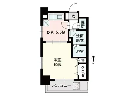 GH舞鶴(1DK/9階)の間取り写真