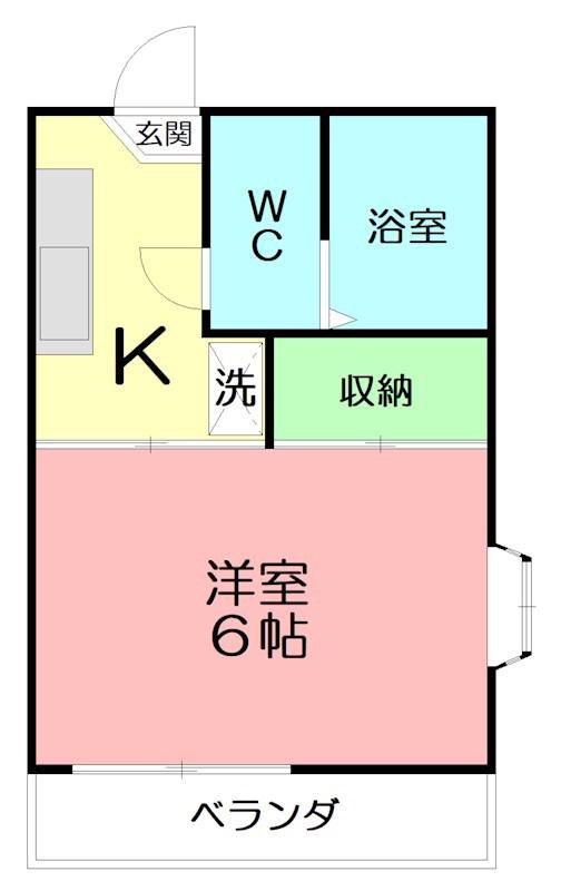 クロノス秦野東海大学前(1K/2階)の間取り写真