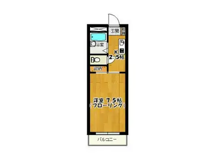 史跡通壱番館(1K/3階)の間取り写真