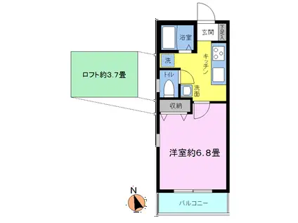 スタービレッジ(1K/1階)の間取り写真