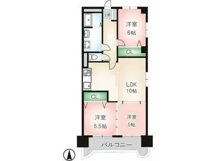 MS GLOBAL PORT II(3LDK/3階)の間取り写真