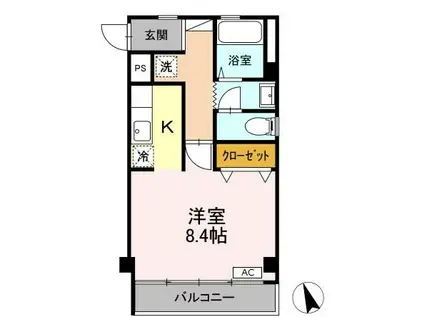 ざおうマンション(1K/2階)の間取り写真