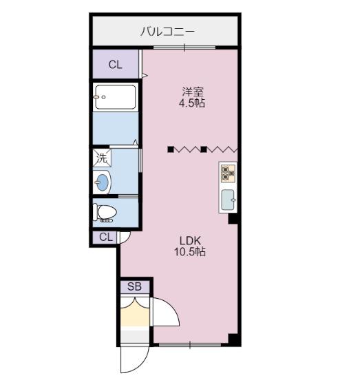 フルーブ(ワンルーム/1階)の間取り写真