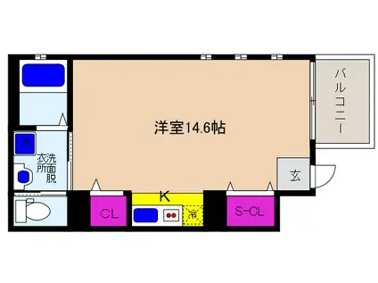 スリージェ住吉本町II(ワンルーム/1階)の間取り写真