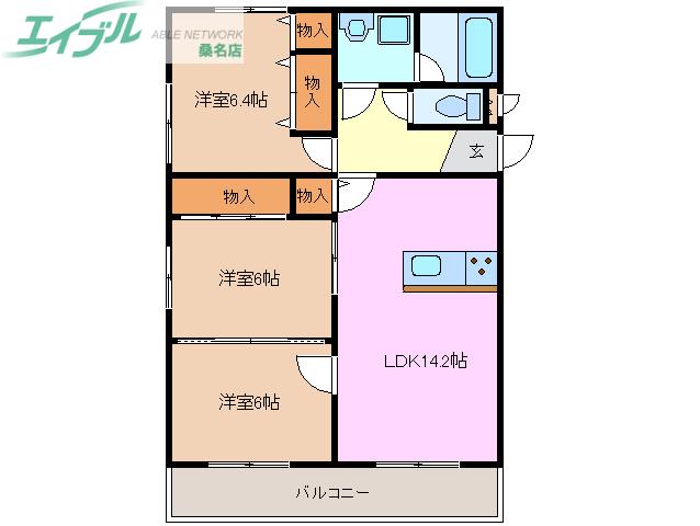 エボルシオン(3LDK/2階)の間取り写真