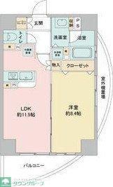 さくらHILLSリバーサイドイースト(1LDK/5階)の間取り写真