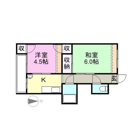 第1池辺ビル(2K/3階)の間取り写真