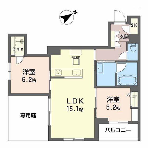 ALLUME(2LDK/1階)の間取り写真
