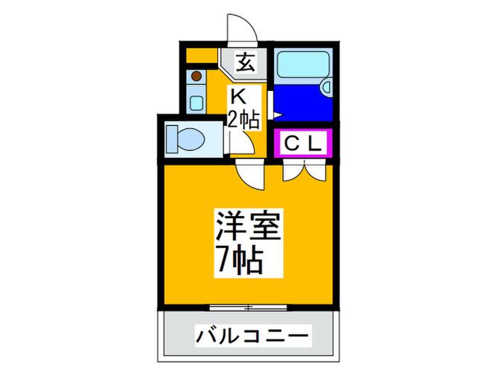 フレグランス(1K/2階)の間取り写真