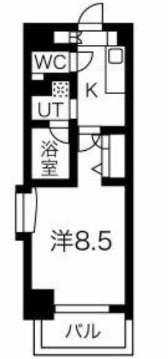 シティライフ東山公園(1K/9階)の間取り写真
