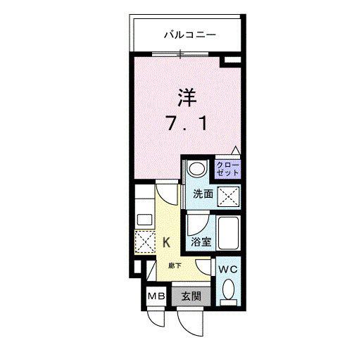 ライズ脇田町I(1K/5階)の間取り写真