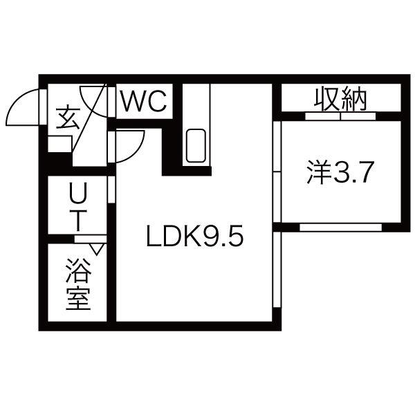 コトニグルーヴ(1LDK/4階)の間取り写真