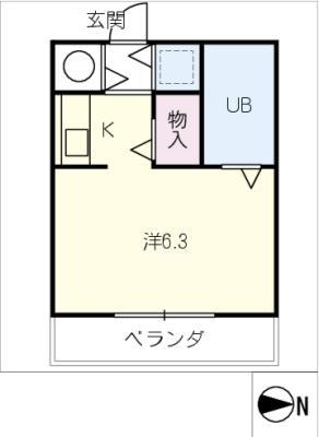 サンライズ原(ワンルーム/1階)の間取り写真