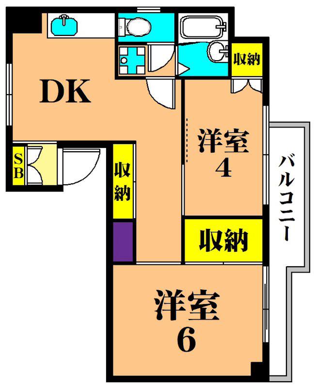 TNハウス(2DK/3階)の間取り写真
